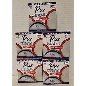 Pur Canning Lids Wide Mouth BPA Free 5 Packs Of 12 Bands Not Incl SKU064013 NIB